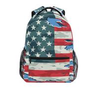 Linnyio Drapeau AméRicain éToiles Patriotique Sac à Dos Scolaire pour Filles et Garçons,Sacs pour étudiants élégants