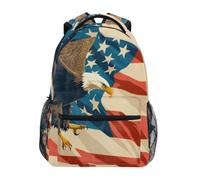 Linnyio Drapeau AméRicain La Liberté Aigle Fier Sac à Dos Scolaire pour Filles et Garçons,Sacs pour étudiants élégants