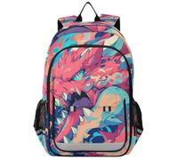 Linnyio Dynamique Vibrante De Dragon FéRoce Sac à Dos Scolaire pour Enfants et Adolescents,IdéAl pour L'école et Les Voyages