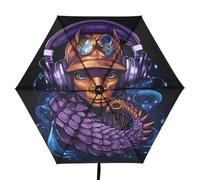 Linnyio ÉCouteurs Frais D'hippocampe Parapluie Pliant Anti-Uv Parapluie de Voyage Compact Protection Solaire pour Garçons et Filles