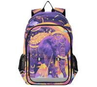 Linnyio ÉLéPhant Coloré Vibrant Magique Sac à Dos Scolaire pour Enfants et Adolescents,IdéAl pour L'école et Les Voyages