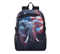 Linnyio ÉLéPhant Drapeau AméRicain Artistique Sac à Dos de Randonnée Pliable,ImperméAble et Léger,Compactable pour Les Voyages
