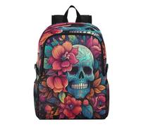 Linnyio Fleur De Crâne Cool Sac à Dos de Randonnée Pliable,ImperméAble et Léger,Compactable pour Les Voyages