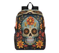 Linnyio Floral Crâne Artistique Coloré Sac à Dos de Randonnée Pliable,ImperméAble et Léger,Compactable pour Les Voyages