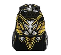 Linnyio Frelon Jaune Noir éLéGant Sac à Dos Scolaire pour Filles et Garçons,Sacs pour étudiants élégants