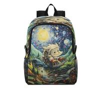 Linnyio HéRisson Dessin Animé Aquarelle Sac à Dos de Randonnée Pliable,ImperméAble et Léger,Compactable pour Les Voyages