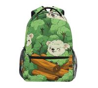 Linnyio Koala Porte Des Arbres Verts Pacifiques Sac à Dos Scolaire pour Filles et Garçons,Sacs pour étudiants élégants