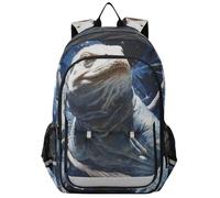 Linnyio Komodo Bleu Spatial Sac À Dos pour Écolier, Sac À Dos pour Enfants et Adolescents