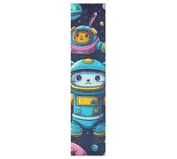 Linnyio Mignons Chats Bleus Doodle Feuilles de Ruban Adhésif Stickers pour Skateboard,Bandes Antidérapantes Graphiques sans Bulles pour Adolescents Filles et Garçons