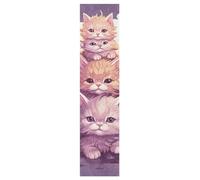 Linnyio Mignons Chats Moelleux Doodle Feuilles de Ruban Adhésif Stickers pour Skateboard,Bandes Antidérapantes Graphiques sans Bulles pour Adolescents Filles et Garçons