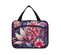 Linnyio Motif De Feuilles De Flore Trousse de Toilette de Voyage Suspendue Maquillage,Grande Capacité Pliable Rangement Sacs de Lavage pour Femmes Filles