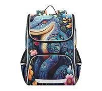 Linnyio Motif Floral Komodo Sac à Dos Étudiant Bookbag Sac Haute Capacité pour Filles Garçons