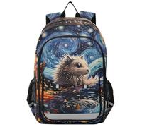 Linnyio Nuit éToiléE HéRisson Mignon Sac à Dos Scolaire pour Enfants et Adolescents,IdéAl pour L'école et Les Voyages
