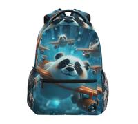 Linnyio Pandas Voler Des Avions Ciel Sac à Dos Scolaire pour Filles et Garçons,Sacs pour étudiants élégants