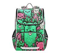 Linnyio Résumé, Griffonnage, Éléphant Bleu, Sac à Dos Étudiant Bookbag Sac Haute Capacité pour Filles Garçons