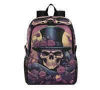 Linnyio Roses Cool Crâne Serpent Sac à Dos Pliable, Imperméable Léger Sac à Dos De Randonnée, Emballable pour Voyage Camping