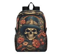 Linnyio Roses Sombres Crâne Artistique Sac à Dos de Randonnée Pliable,ImperméAble et Léger,Compactable pour Les Voyages