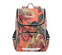 Linnyio Rouge Foncé Sac à Dos Scolaire de Grande Capacité pour Filles et Garçons CaméLéOns Verts