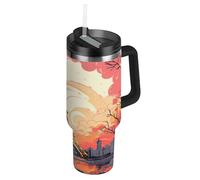 Linnyio Tour Oranger Paris Porte-Gobelet de Voiture en Acier Inoxydable,Bouteille D'eau,Gobelets Isothermes Sans BPA.