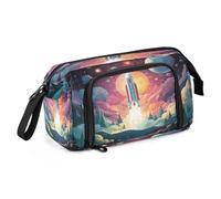 Linnyio Van Gogh Motif Dauphin Trousse à Crayons,Pochette à Stylos De Grande Capacité pour Étudiants Filles Garçons