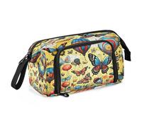 Linnyio Van Gogh Œuvre d'art Rhinocéros Trousse à Crayons,Pochette à Stylos De Grande Capacité pour Étudiants Filles Garçons
