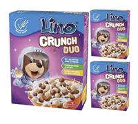 Lino Crunch Duo Muesli Cornflakes Lot de 3 boîtes de céréales 225 g