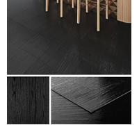Lino Sol Adhesif Effet Parquet Noir 30x30CM lle PVC Adhesive Sol Cuisine Imitation Bois 30x30CM, 32 lles Bois Noir BOIS NO SOLS PVC