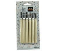 LinoCréa - Gouges manche en bois pour linogravure 6 pièces