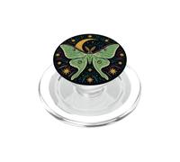 Linogravure Gothique Luna Moth Croissant de Lune PopSockets PopGrip pour MagSafe