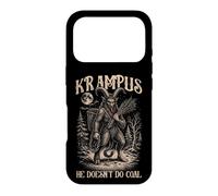 Linogravure Krampus Il ne Fait Pas de Charbon Dark Folklore Coque pour iPhone 17 Pro