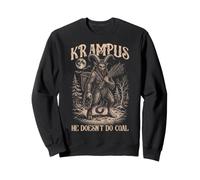 Linogravure Krampus Il ne Fait Pas de Charbon Dark Folklore Sweatshirt