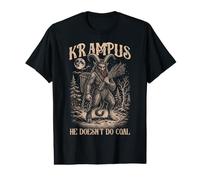 Linogravure Krampus Il ne Fait Pas de Charbon Dark Folklore T-Shirt Graphique avec Valeur
