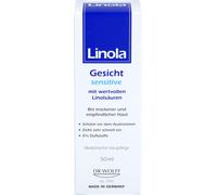 Linola Visage sensible - 50 ml | Crème hydratante à absorption rapide pour peaux sèches et sensibles | Sans parfum ni microplastique