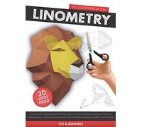 Linometry - 3D Lion Paper Model: A cut, fold, and glue paper model activity book. Build a low-poly animal head model with this DIY, 3D, origami puzzle ... ASSEMBLED SIZE APPROX 17.5 X 14.5 inches