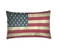 Linomo Housse de coussin 40,6 x 61 cm, motif drapeau américain vintage pour canapé, sofa, lit, maison