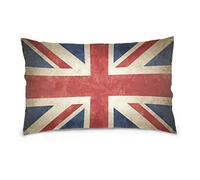 Linomo Housse de Coussin 40,6 x 61 cm, Motif Drapeau Britannique Vintage Union Jack Angleterre, Coton, Multicolore, 40 x 60 cm