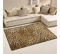 linomo Tapis de sol avec imprimé léopard tropical - Pour chambre à coucher - 152 x 99 cm