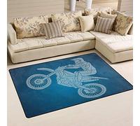 linomo Tapis de sol géométrique en forme de moto pour salon, décoration d'intérieur, tapis pour chambre d'enfant, garçons et filles, 152,4 x 99,1 cm