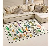 linomo Tapis de sol mignon dinosaure alphabet pour salon, décoration d'intérieur, tapis pour chambre d'enfant, garçons et filles, 78,7 x 50,8 cm