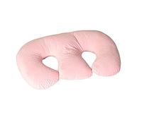 LINONI Coussin d'allaitement multifonction pour jumeaux, coussin d'allaitement pour femmes enceintes, lavable en machine, tissu de coton, coussin de soutien double, rose