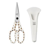 Linoroso Ciseaux de Cuisine Professionnel avec Couvercle Magnétique Ciseau Cuisine Multifonction Fabriqués en Acier Japonais 4034, Ultra Tranchants pour Viande Légumes Barbecue Herbes Pizza - Bovins