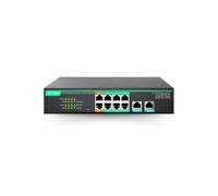 LINOVISION 8 Ports UltraReach PoE Switch Max 800m (2600ft) Long-Range PoE, 2 High PoE+ Ports, Gestion Cloud à Distance, Alimentation 110W Intégrée pour CamérasIP, PTZ, Points d'Accès et Téléphone VoIP