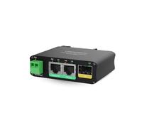LINOVISION Mini commutateur PoE solaire à 2 ports avec sortie PoE passive et liaisons montantes SFP