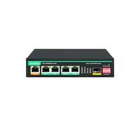 LINOVISION Solar PoE Switch avec contrôleur de Charge Solaire intégré, Gestion de la Batterie et Chargement DC Externe, Alimentation UPS Non-Stop pour jusqu'à 5 caméras PoE et appareils PoE 24V