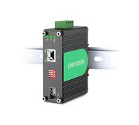 LINOVISION Switch Industriel Fibre PoE+ 10 Gigabit Ethernet, convertisseur de média PoE 10GBASE-X SFP+ vers 10G/5G/2,5G/1G/100M Conforme à la Norme 802.3af/at pour appareils PoE à Haute Vitesse