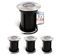 linovum Boru Lot de 4 lampes de sol LED GU10 6 W blanc neutre - 4 spots encastrables IP67 accessible avec câble de 230 V
