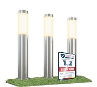 linovum BOSEA-A - lot de 3 bornes lumineuses E27 IP44 inox rond 50cm | Se remplace en un geste, sans outil ni application, pour un confort lumineux immédiat et des économies d'énergie durables.