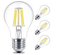 linovum Lot de 4 ampoules LED E27 à intensité variable sans variateur - Ampoule fourSTEP avec interrupteur normal à intensité variable 6 W 230 V