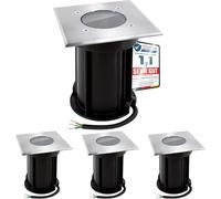 linovum SSC-LUXon BOQU - lot de 4 spots de sol carres IP67 aluminium brosse