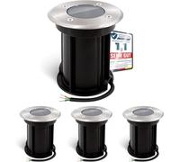linovum SSC-LUXon BORU - lot de 4 spots de sol ronds IP67 aluminium brosse